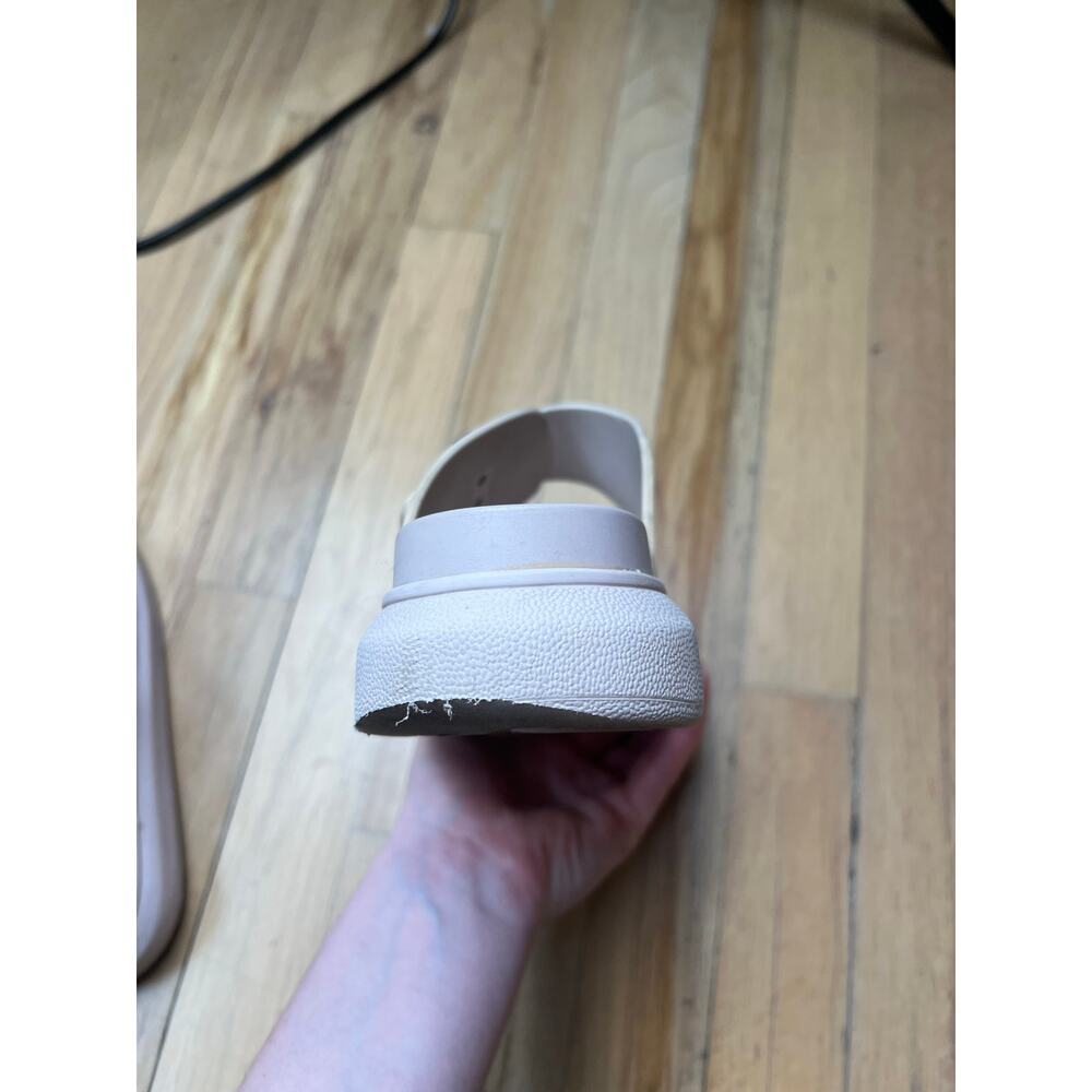 Alexander McQueen Hybrid Rubber Slides Beige Tea Rose Sandals Women 38 US 8 FLAW - Picture 13 of 16